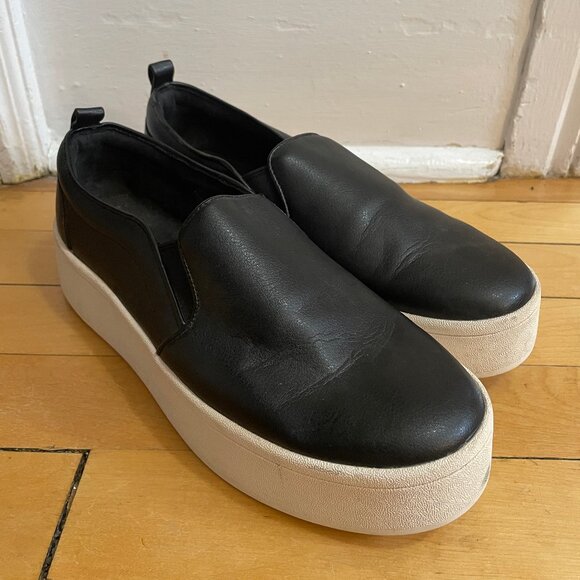 Black Slip On Platform Sneakers - Picture 1 of 7